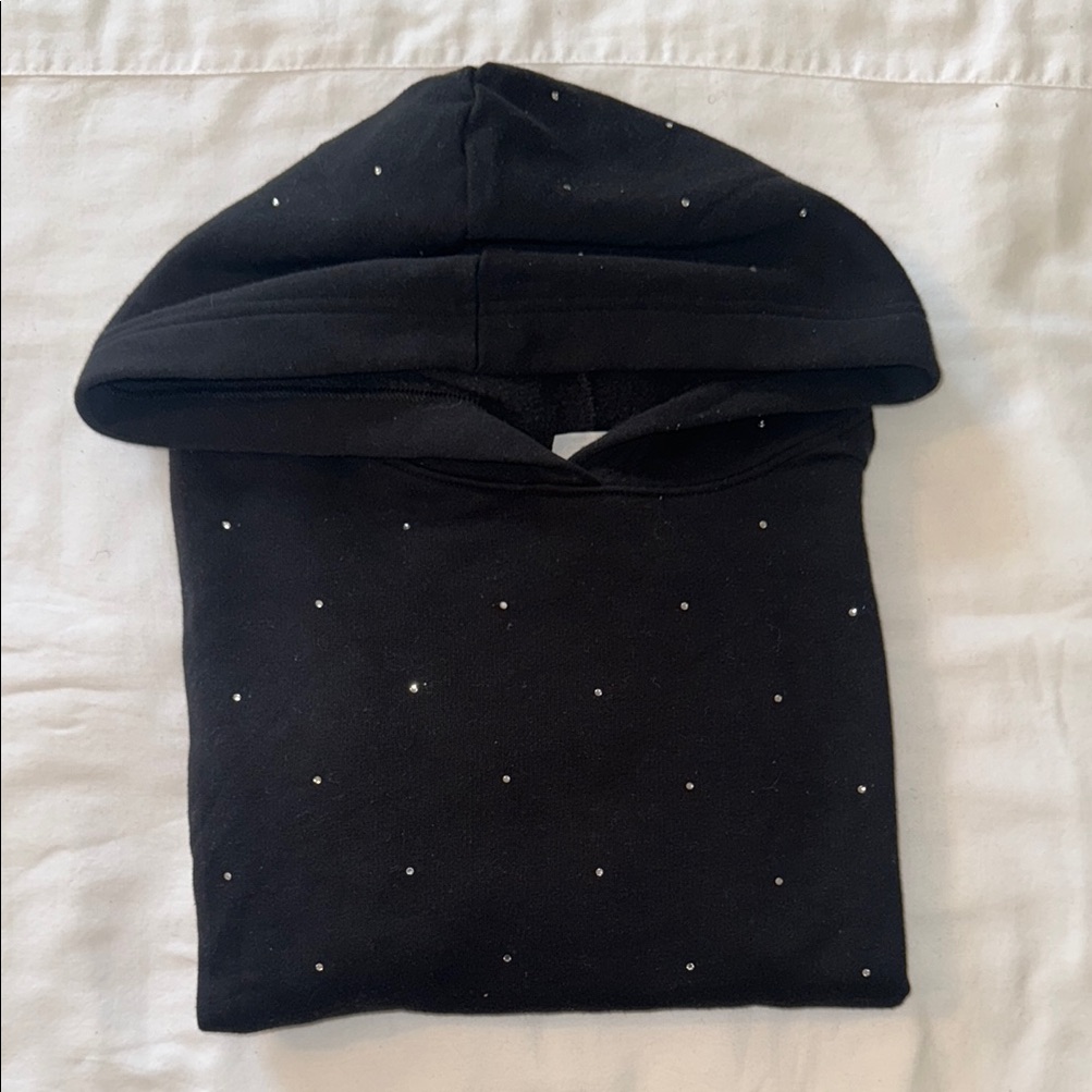 Pink Victoria's Secret Black Sweater With Hood And Rhinestones